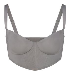 NWT SKIMS Balconette Corset Bra | Logo Shine | Gray Chalk | 40B